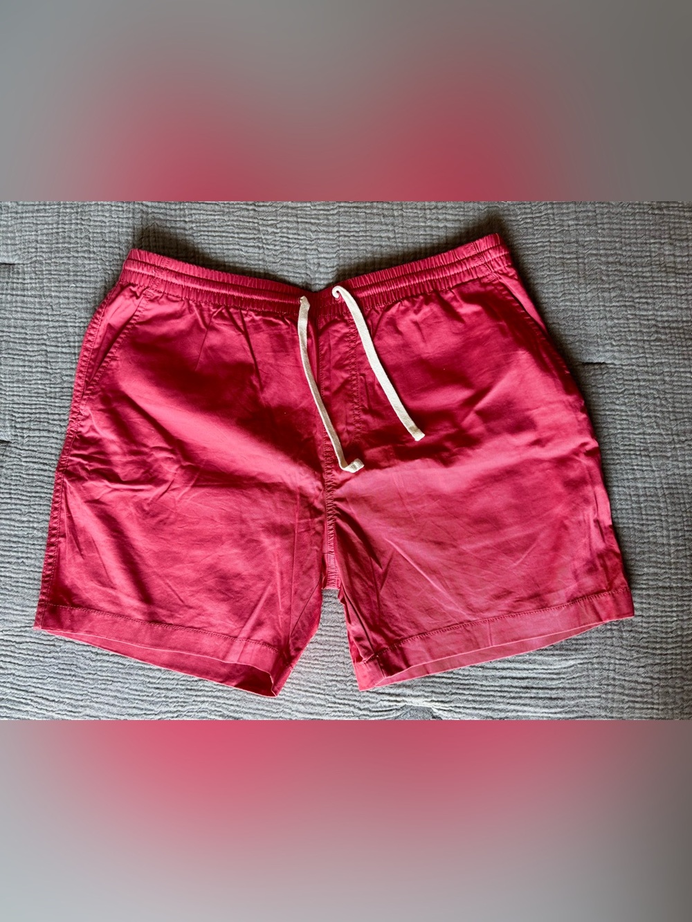J. Crew Factory Men's Raspberry Flat Front Drawstring Shorts